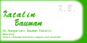 katalin bauman business card